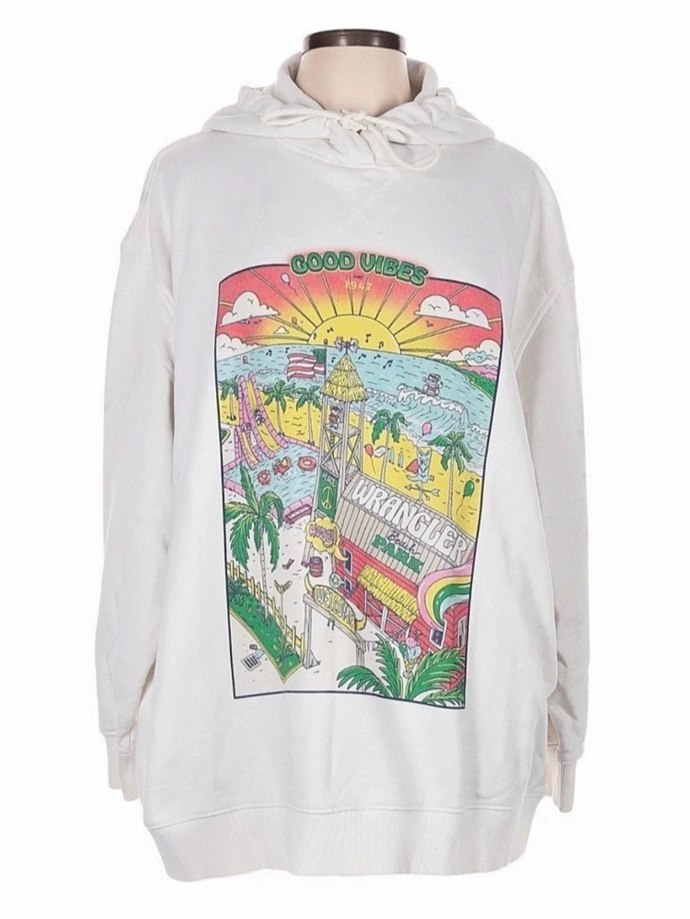Wrangler Good Vibes Hooded Sweatshirt White